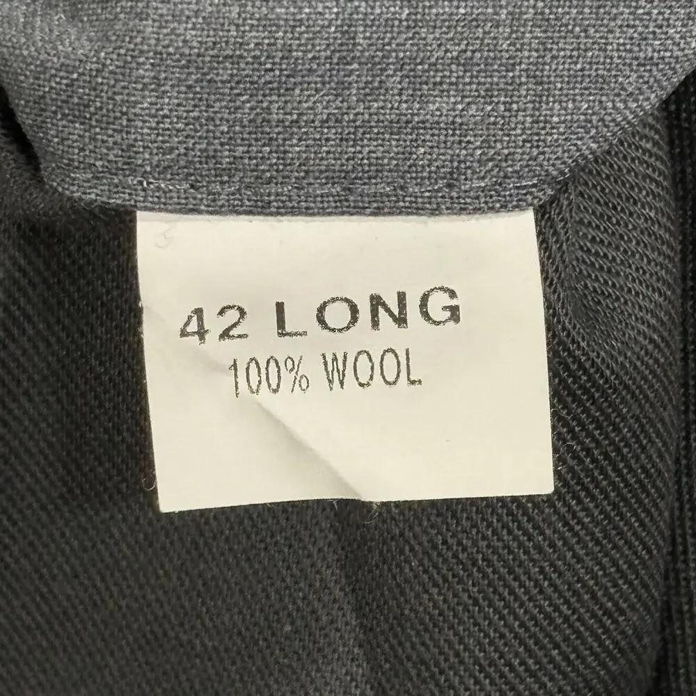 Jos A Bank Pants Mens 41 Long Gray 100% Wool Dress Pleated Front Slacks
